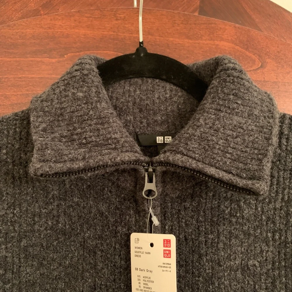 Uniqlo Charcoal Wool Knit Dress - Picture 3 of 4
